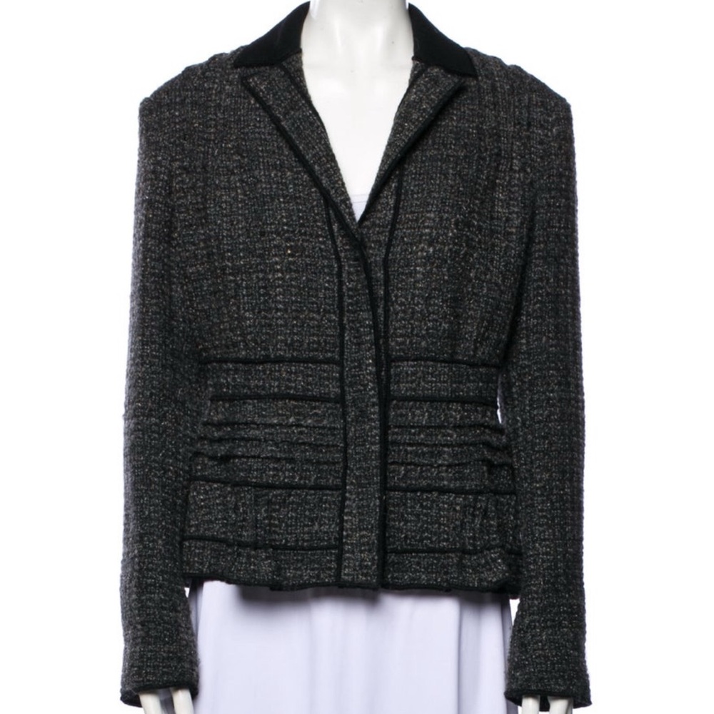 Philosophy di Alberta Ferretti Tweed Pattern Wool Blend Blazer Size 10